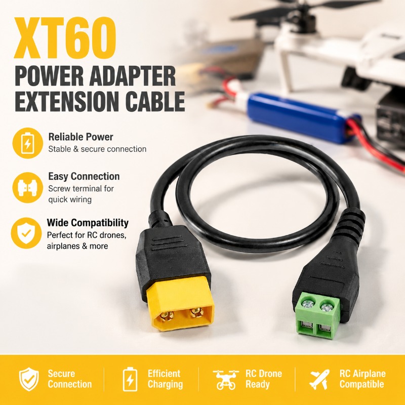 XT60コネクタ オス-メス 2ピンネジ式端子台アダプターケ - Fpv Drone Charger のレビューと価格